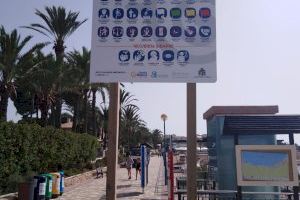 La Concejalía de Turismo coloca carteles informativos sobre recomendaciones de uso y medidas de higiene en las playas de Orihuela