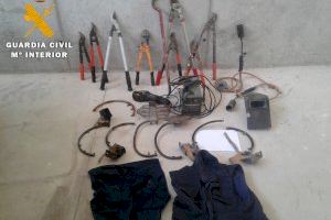 La Guardia Civil de Albacete y Alicante detienen a 4 personas, investigan a otras 2 y recuperan una tonelada de cable de cobre sustraído