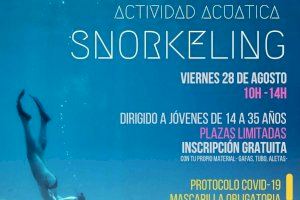 La Concejalía de Juventud de Torrevieja organiza el viernes, 28 de agosto, una actividad de snorkel