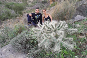 Elisa Díaz critica la tardanza del Consell para actuar contra la especie invasora cactus de Arizona  en la sierra de Orihuela