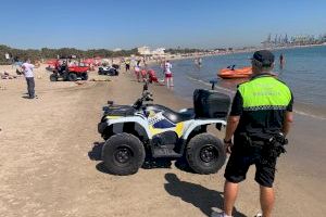 Policía Local amplía el servicio de playas en València hasta el próximo 12 de octubre