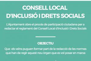 L'Ajuntament obre la participació ciutadana per a redactar el reglament del Consell Local d'Inclusió i Drets Socials