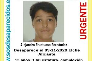 Desaparecido desde el lunes un niño de 13 años en Elche