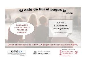 La Escuela de Familias de la UPCCA se toma un café virtual, esta semana, con los padres del CEIP San Juan de Ribera de Burjassot