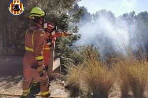 Un incendio de vegetación en Alfarp amenaza las viviendas colindantes y avanza hacia la montaña