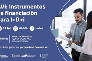 El PCUMH organiza una jornada online sobre los instrumentos de financiación para I+D+i de la Agencia Valenciana de la Innovación