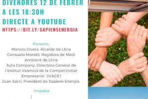 Llíria promueve la primera comunidad energética local de la comarca del Camp de Túria y una de las primeras de España, junto a Sapiens Energía