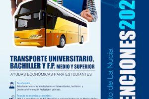 La Subvención de Transporte Universitario, Bachiller y FP  finaliza la próxima semana