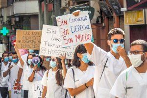 Imagen de archivo de una manifestación de los MIR por la sanidad pública en Valencia