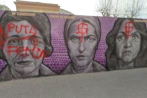 El PSOE condena el "intolerable acto vandálico" contra el mural ‘Dones en lluita per la igualtat’ de Gandia