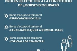 L’Ajuntament de Benicarló convoca tres noves borses d’ocupació temporal