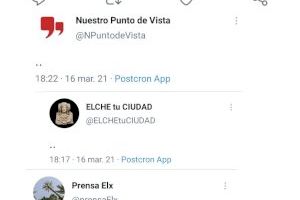El PP denuncia que los socialistas y el alcalde de Elche utilizan "perfiles falsos" en redes sociales "para generar confusión"