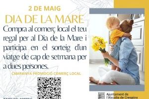 L’Alcúdia de Crespins fomenta les compres al comerç local per al Dia de la Mare amb el sorteig d’un viatge