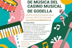 L’Escola de Música del Casino Musical de Godella obri les preinscripcions per al curs 2021/22