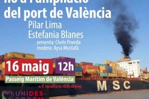 Acte públic d’Unides Podem en contra de l'ampliació del Port