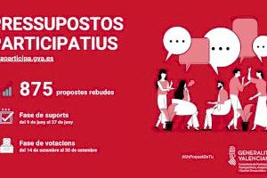 Los primeros presupuestos participativos de la Generalitat reciben 875 propuestas de la ciudadanía