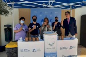 Aguas de Alicante y APSA instalan quioscos para dispensar agua del grifo en el vacunódromo de Ciudad de la Luz