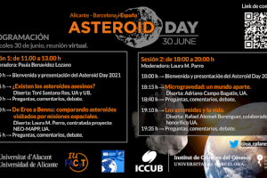 Experts de la Universitat d'Alacant i de la Universitat de Barcelona presenten un cicle de conferències amb motiu de l'Asteroid Day 2021