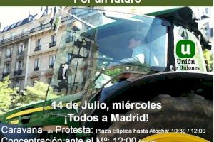 Una representación de LA UNIÓ se concentrará el próximo miércoles ante el Ministerio de Agricultura en Madrid para reclamar un futuro para el campo valenciano