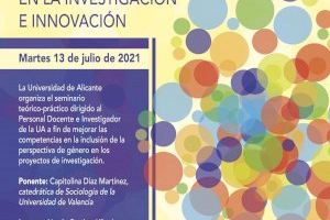 Incorporar la perspectiva de gènere en la investigació, finalitat del Seminari per a PDI que es desenvolupa demà dimarts a la Universitat d'Alacant