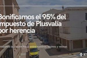 El Ayuntamiento de Bétera rebaja un 95% el impuesto de plusvalía "mortis causa"