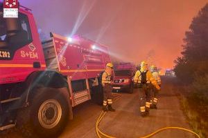 Más de 350 operativos de bomberos trabajan para apagar el incendio en Azuébar