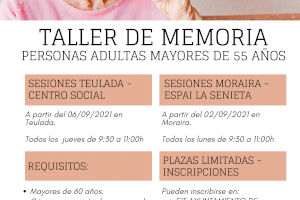Se abre plazo de inscripción para el Taller de Memoria 2021/2022 en Teulada Moraira