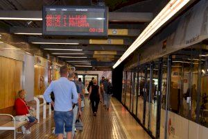 Aumento del número de trenes de Metrovalencia a partir de septiembre con el fin del horario de verano