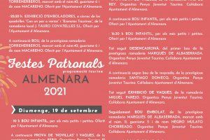 L'Ajuntament d'Almenara presenta el cartell de les exhibicions taurines de les festes patronals que se celebraran en plaça portàtil
