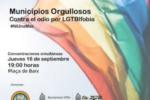 El Ayuntamiento de Elche convoca mañana una concentración en la Plaça de Baix para mostrar su rechazo a las agresiones LGTBIfóbicas