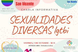 El Punto Arcoíris acoge presenta la charla-coloquio “Sexualidades Diversas”