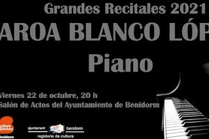 La pianista Aroa Blanco, mañana viernes en el Salón de Actos del Ayuntamiento de Benidorm