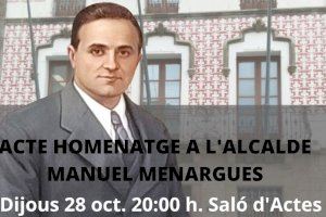 Acto de homenaje a Manuel Menargues Vicens, primer alcalde elegido democráticamente en Crevillent