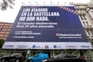 Empresaris de València i de tota Espanya prenen la Castellana per denunciar els retards del Corredor Mediterrani
