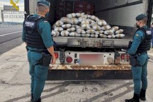 Amagava 115 quilos de marihuana en el remolc d'un camió interceptat en l'AP-7 a Castelló