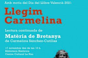 La Biblioteca Històrica de la Universitat de València homenajea a Carmelina Sánchez-Cutillas con la lectura continuada de ‘Matèria de Bretanya’