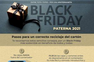 El Ayuntamiento de Paterna lanza una campaña de reciclaje de cartón con motivo del Black Friday