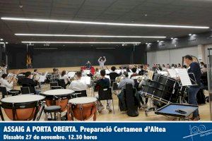 La Banda Primitiva celebra un assaig a porta oberta com a preparació al Certamen Internacional de Bandes de Música "Vila d'Altea" 2021