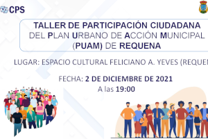 Este jueves tendrá lugar en Requena un Taller de Participación Ciudadana en torno al PUAM