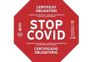 Aquest és el cartell que veurem en els locals valencians on és obligatori el certificat covid