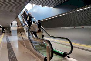 Les escales mecàniques de les estacions de metro d'Alboraia són reemplaçades