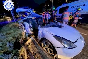 Un aparatoso accidente provoca dos heridos, uno de ellos grave en Castelló