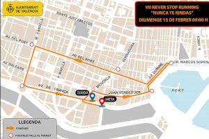 Consulta los cortes de tráfico en Valencia para este domingo por la carrera “Never Stop Running”