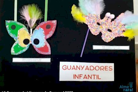 Paula Rodríguez Marín, Yaiza Salafranca Amil, Adrián Navarro Purcarea y Eva Royo Forner vencen en el VI Concurso de Máscaras de Carnaval de Almenara