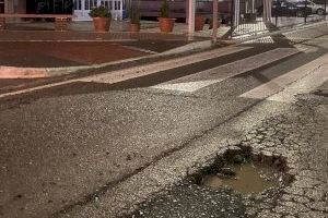 La Vall d'Uixó assegura que les pluges han causat foradades als carrers