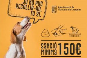 L'Alcúdia de Crespins instal·la senyals per advertir els propietaris de gossos de la sanció de 150 euros si no arrepleguen els excrements