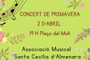 L'Associació Musical Santa Cecilia d'Almenara retoma las actividades con el concierto extraordinario de primavera