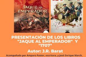 El escritor valenciano J.R Barat presenta en Burjassot las novelas Jaque al Emperador y 1707