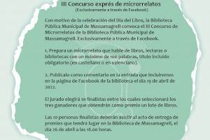 La Biblioteca de Massamagrell prepara su III Concurso de Microrrelatos