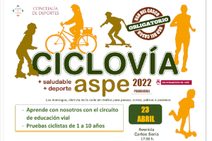 Vuelve la Ciclovía a las calles de Aspe el sábado 23 de abril